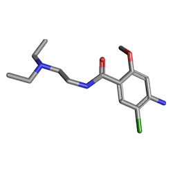 Metoklamide 10 mg 20 Tablet (Metoklopramid) Kimyasal Yapısı (3 D)