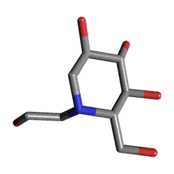 Meglitis 100/500 mg 100 Efervesan Tablet (Miglitol) Kimyasal Yapısı (3 D)
