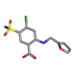 Furomid 40 mg 50 Tablet (Furosemid) Kimyasal Yapısı (3 D)