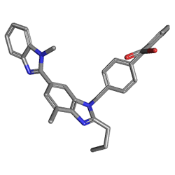 Pritor 80 mg 28 Tablet (Telmisartan) Kimyasal Yapısı (3 D)