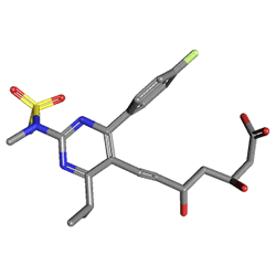 Rosucor 10 mg 84 Tablet (Rosuvastatin) Kimyasal Yapısı (3 D)