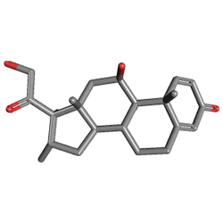 Dekort 8 mg 20 Tablet (Deksametazon) Kimyasal Yapısı (3 D)