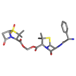 Duocid 375 mg 10 Tablet (Sultamisilin) Kimyasal Yapısı (3 D)