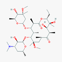 Klasol 125 mg/5 ml Süspansiyon Granülü 70 ml (Klaritromisin) Kimyasal Yapısı (3 D)