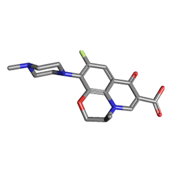 Cravit 500 mg 7 Tablet (Levofloksasin) Kimyasal Yapısı (3 D)