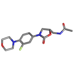 Linezone 2 mg/ml 300 ml Flakon (Linezolid) Kimyasal Yapısı (3 D)