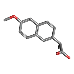 Aleve 220 mg 20 Tablet (Naproksen) Kimyasal Yapısı (3 D)
