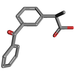 Dexday 50 mg 20 Efervesan Tablet (Deksketoprofen) Kimyasal Yapısı (3 D)