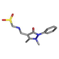 Geralgine-M 1000 mg/2 ml 10 Ampül (Metamizol Sodyum) Kimyasal Yapısı (3 D)