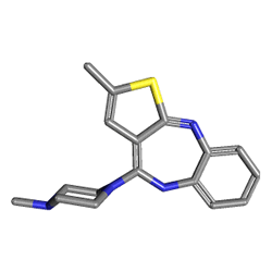 Olzanid 10 mg 28 Tablet (Olanzapin) Kimyasal Yapısı (3 D)