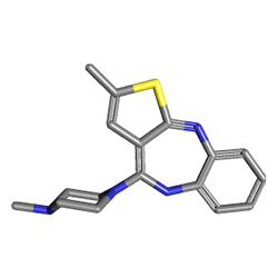 Ozaprin 20 mg 84 Tablet (Olanzapin) Kimyasal Yapısı (3 D)