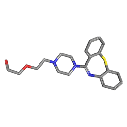 Quet 150 mg 60 Tablet (Ketiapin) Kimyasal Yapısı (3 D)