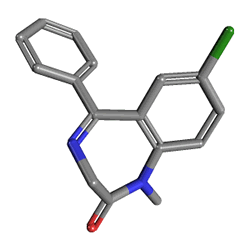 Diazem 2 mg 25 Kapsül (Diazepam) Kimyasal Yapısı (3 D)