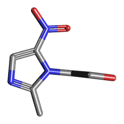 Metrajil 250 mg 20 Tablet (Metronidazol) Kimyasal Yapısı (3 D)