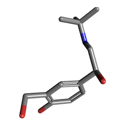 Brecur 2.5 mg 2.5 ml 20 Flakon (Salbutamol) Kimyasal Yapısı (3 D)