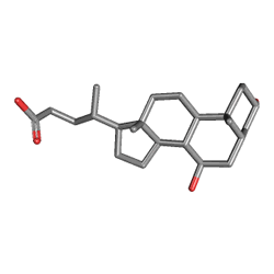 Ugefal 250 mg 100 Tablet (Ursodeoksikolik Asit) Kimyasal Yapısı (3 D)