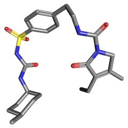 Sanprid 2 mg 30 Tablet (Glimepirid) Kimyasal Yapısı (3 D)