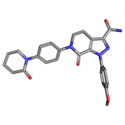 Eliquis 2.5 mg 10 Tablet (Apiksaban) Kimyasal Yapısı (3 D)