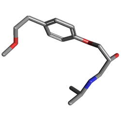 Saneloc 50 mg 30 Tablet (Metoprolol) Kimyasal Yapısı (3 D)
