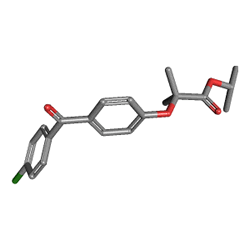 Lipofen SR 250 mg 30 Kapsül (Fenofibrat) Kimyasal Yapısı (3 D)
