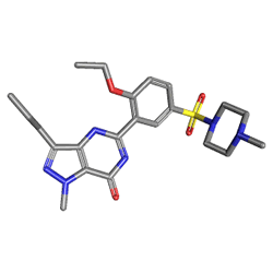 Sildegra 50 mg 4 Tablet (Sildenafil Sitrat) Kimyasal Yapısı (3 D)