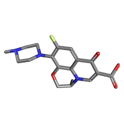 Menefloks 200 mg/100 ml IV Falakon (Ofloksasin) Kimyasal Yapısı (3 D)