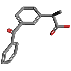 Ketesse Ağrı Kesici 25 mg 30 Tablet (Deksketoprofen) Kimyasal Yapısı (3 D)