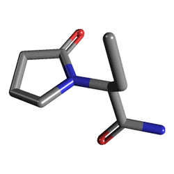 L-Cetam 250 mg 50 Tablet (Levetirasetam) Kimyasal Yapısı (3 D)
