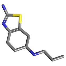 Pranow 1 mg 100 Tablet (Pramipeksol) Kimyasal Yapısı (3 D)