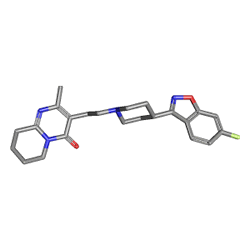 Risperdal Şurup 1 mg 100 ml (Risperidon) Kimyasal Yapısı (3 D)