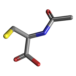 Mucostop 600 mg 30 Saşe (Asetilsistein) Kimyasal Yapısı (3 D)