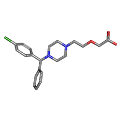 Zyrtec 10 mg 20 Tablet (Setirizin) Kimyasal Yapısı (3 D)