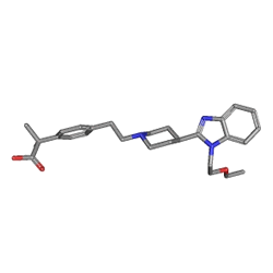 Bilaxten 20 mg 20 Tablet (Bilastin) Kimyasal Yapısı (3 D)